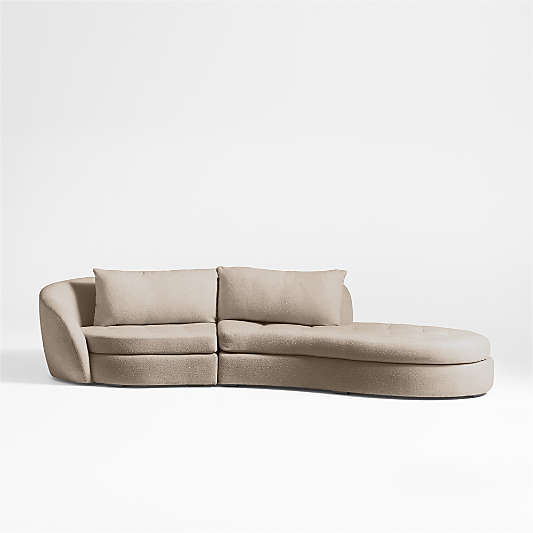 Sinuous 2-Piece Curved Sectional Sofa with Chaise Lounge by Athena Calderone
