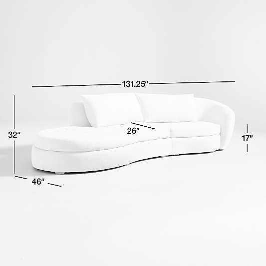 Sinuous 2-Piece Chaise Sectional Sofa by Athena Calderone