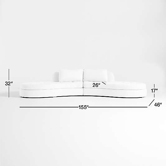 Sinuous 2-Piece Chaise Sectional Sofa by Athena Calderone