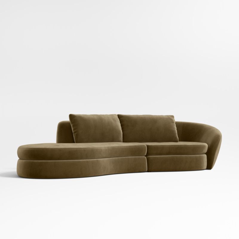 Sinuous 2-Piece Chaise Sectional Sofa by Athena Calderone - image 6 of 10