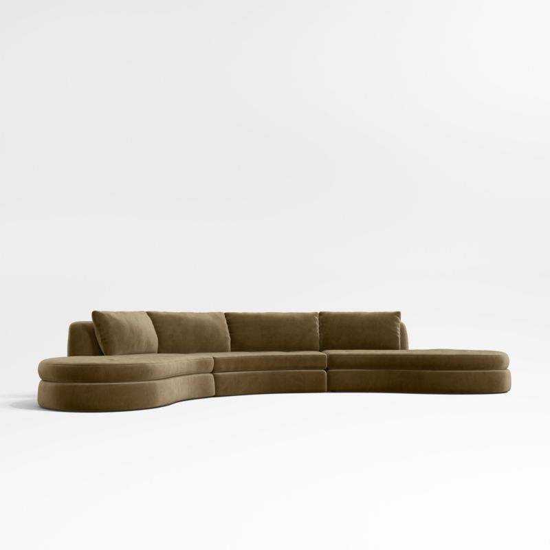 Sinuous 3-Piece Chaise Sectional Sofa by Athena Calderone - image 6 of 9