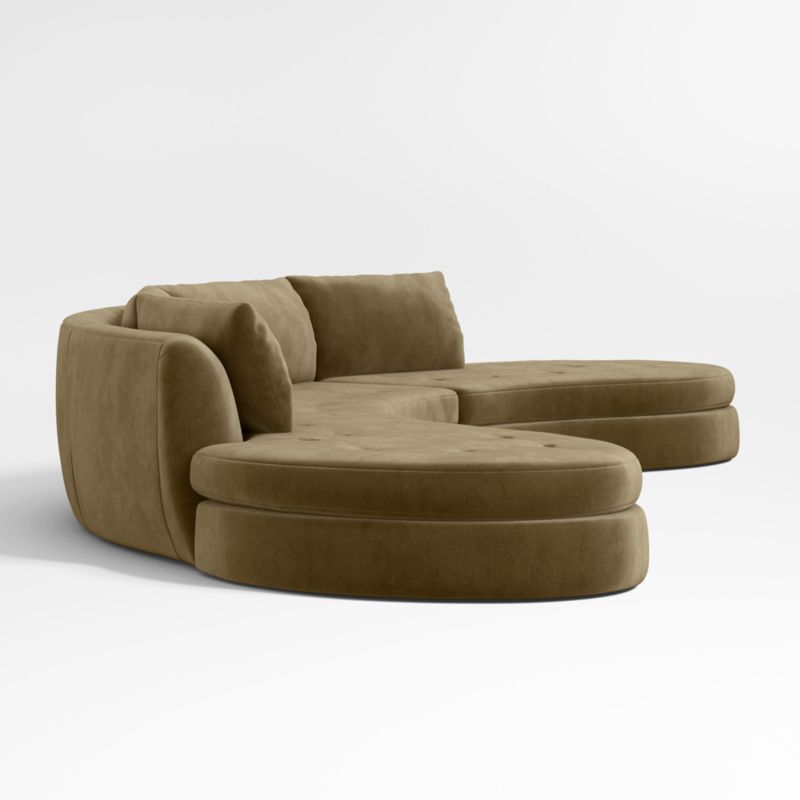 Sinuous 3-Piece Chaise Sectional Sofa by Athena Calderone - image 7 of 9