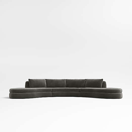 Sinuous 3-Piece Chaise Sectional Sofa by Athena Calderone