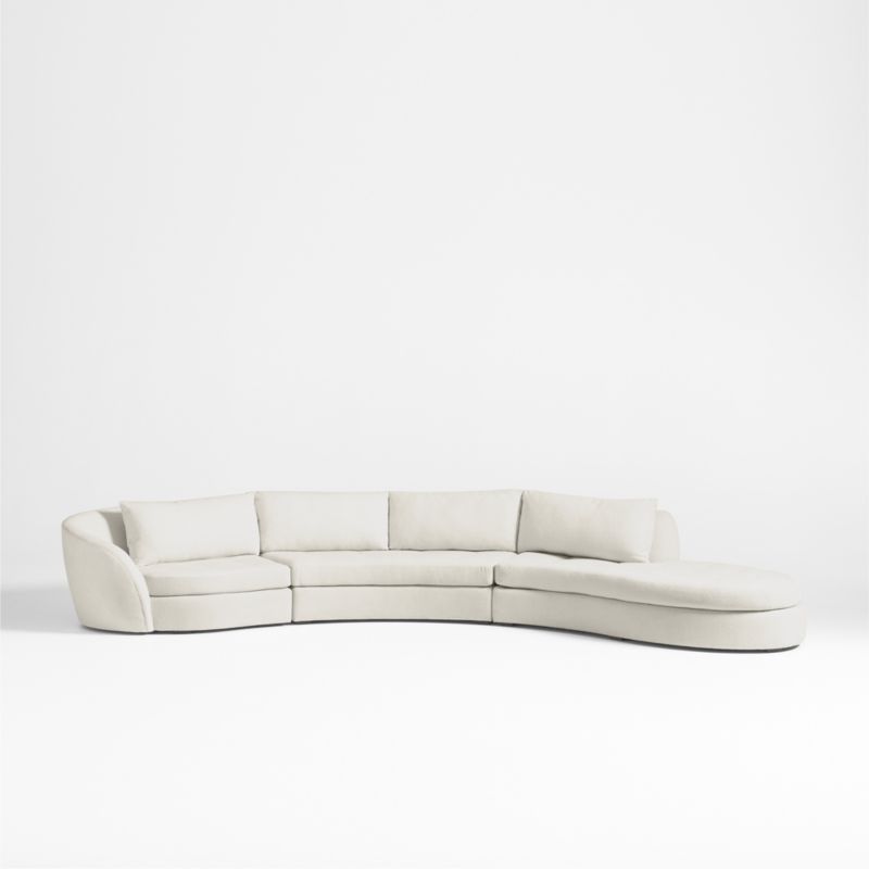 Sinuous 3-Piece Chaise Sectional Sofa by Athena Calderone - image 0 of 9