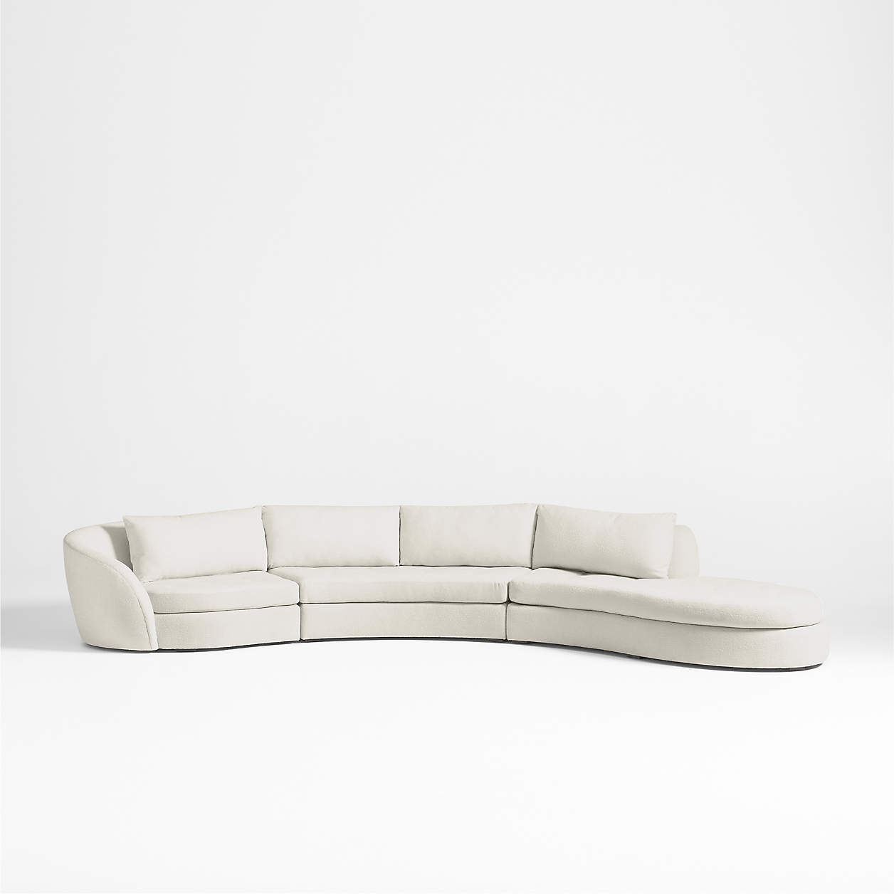 Sinuous Curved 3 Piece Right Arm Chaise Sectional Sofa By Athena Calderone 