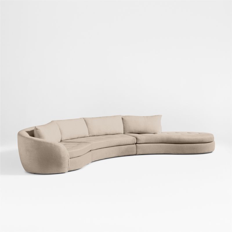 Sinuous 3-Piece Chaise Sectional Sofa by Athena Calderone - image 6 of 9