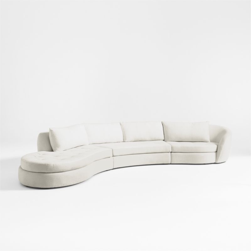 Sinuous 3-Piece Chaise Sectional Sofa by Athena Calderone - image 6 of 10