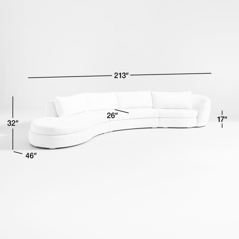 View Sinuous 3-Piece Chaise Sectional Sofa by Athena Calderone - image 2 of 9