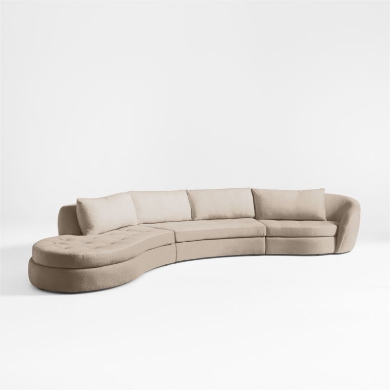 Sinuous 3-Piece Chaise Sectional Sofa by Athena Calderone - image 6 of 9