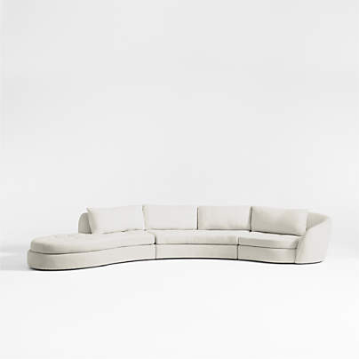 Sinuous 3-Piece Chaise Sectional Sofa by Athena Calderone