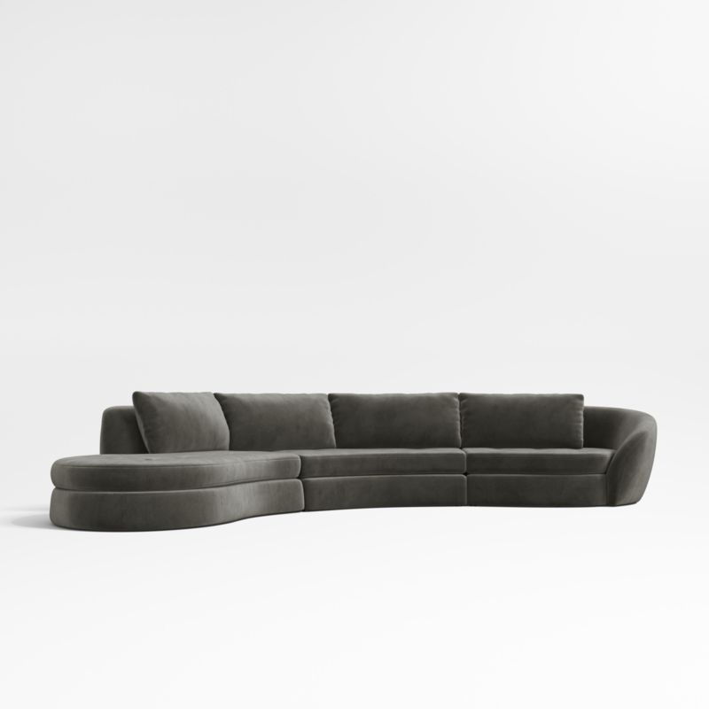 Sinuous 3-Piece Chaise Sectional Sofa by Athena Calderone - image 0 of 10