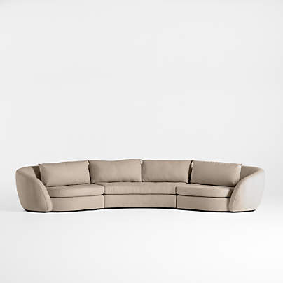 Sinuous 3-Piece Chaise Sectional Sofa by Athena Calderone