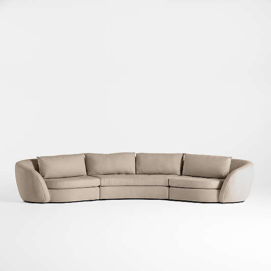 Sinuous 3-Piece Curved Sectional Sofa by Athena Calderone