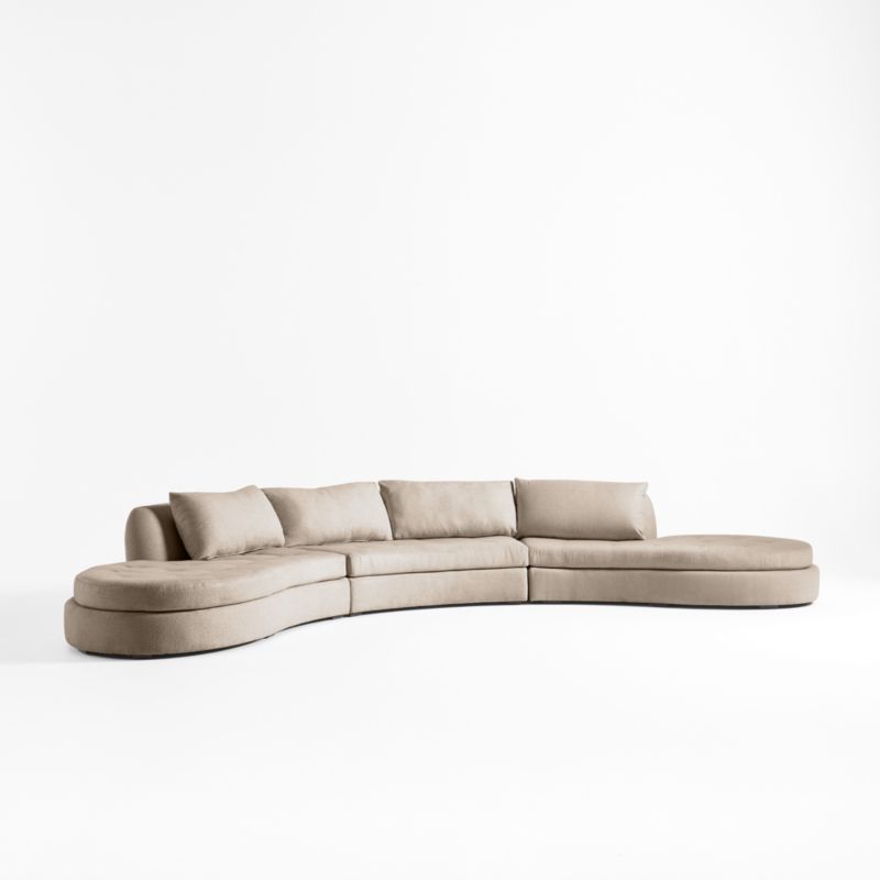 Sinuous 3-Piece Chaise Sectional Sofa by Athena Calderone - image 6 of 9