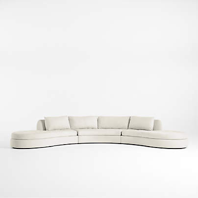 Sinuous 3-Piece Chaise Sectional Sofa by Athena Calderone