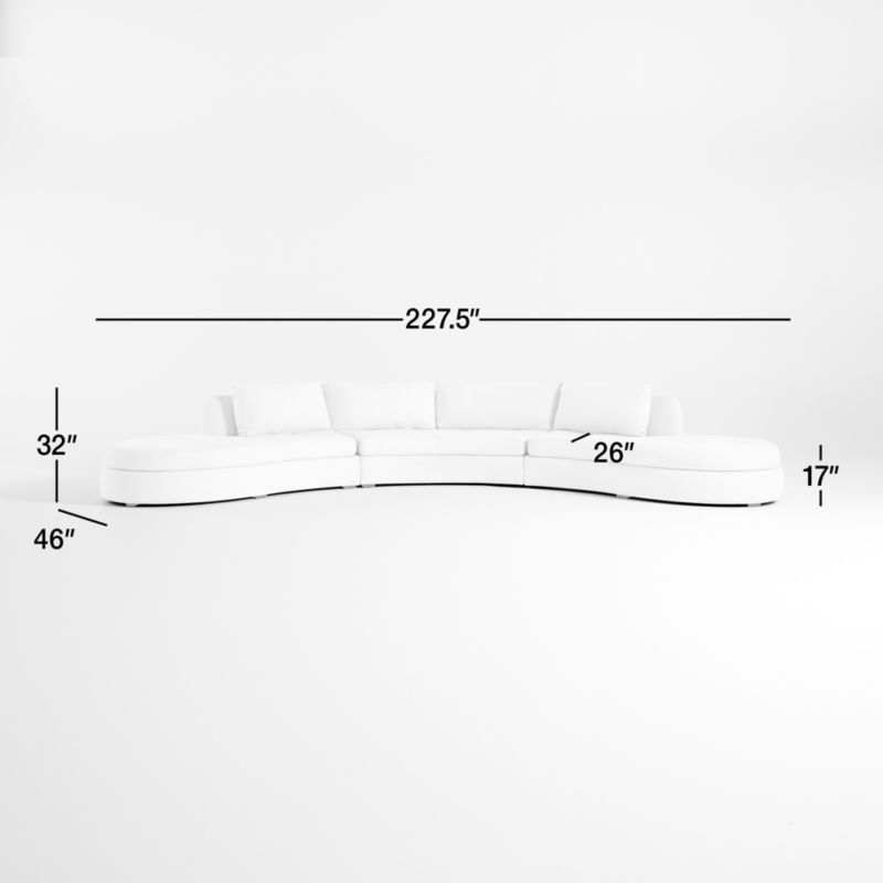 View Sinuous 3-Piece Chaise Sectional Sofa by Athena Calderone - image 2 of 10