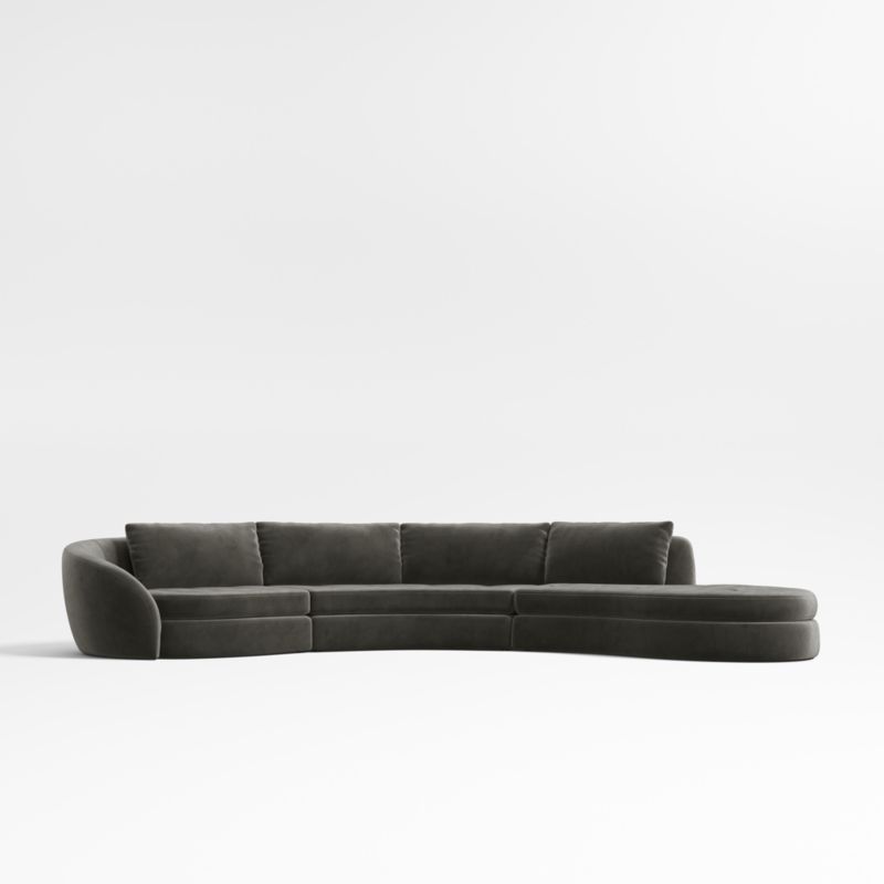 Sinuous 3-Piece Chaise Sectional Sofa by Athena Calderone - image 6 of 10