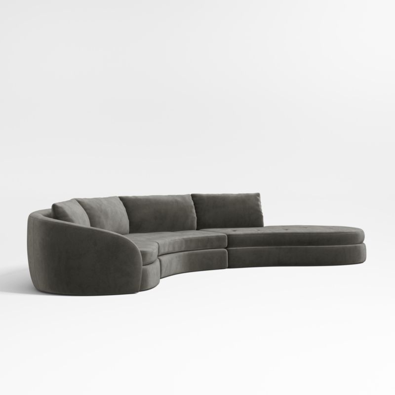 Sinuous 3-Piece Chaise Sectional Sofa by Athena Calderone - image 7 of 10