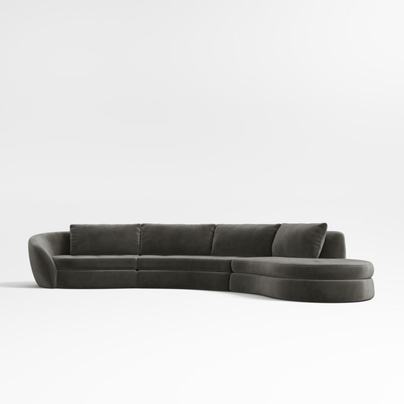 Sinuous 3-Piece Chaise Sectional Sofa by Athena Calderone - image 0 of 10