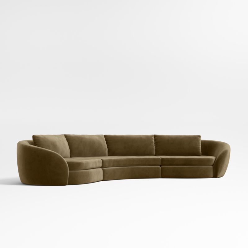 Sinuous 3-Piece Chaise Sectional Sofa by Athena Calderone - image 6 of 10