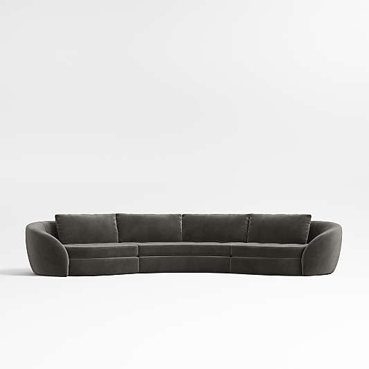 Sinuous 3-Piece Chaise Sectional Sofa by Athena Calderone