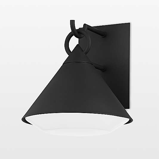 Sion Small Black Outdoor Wall Sconce Light 10"