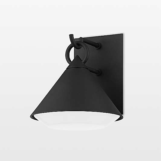 Sion Small Black Outdoor Wall Sconce Light 10"