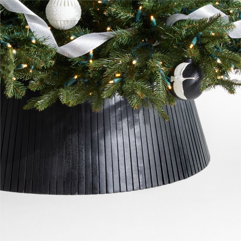 Skei Black Wood Christmas Tree Collar Reviews Crate Barrel