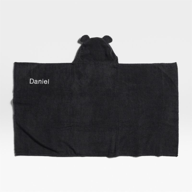 Skunk Black Organic Cotton Hooded Kids Towel - image 3 of 7