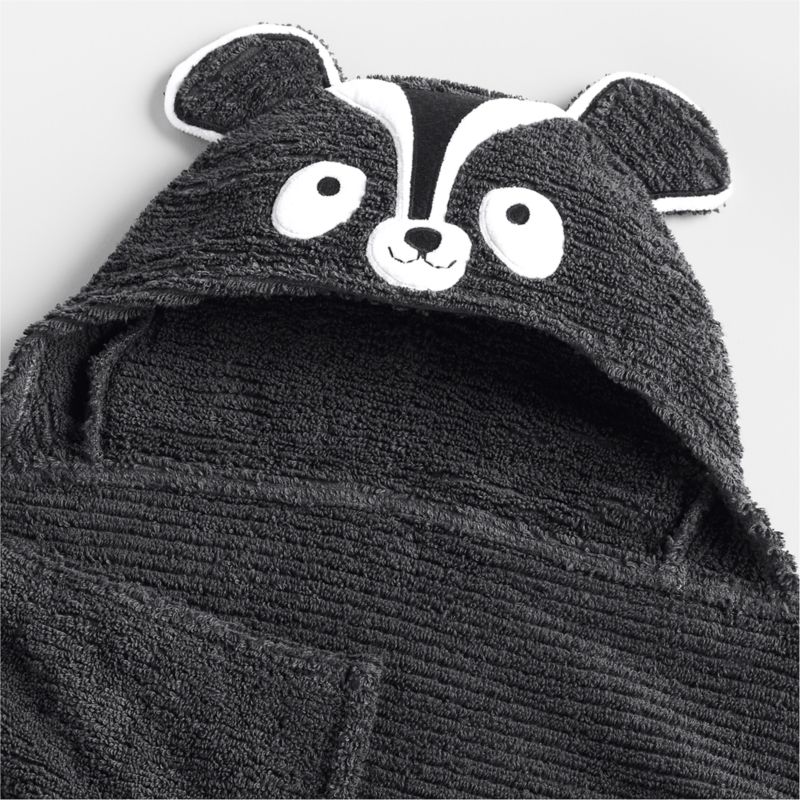 Skunk Black Organic Cotton Hooded Kids Towel - image 5 of 7