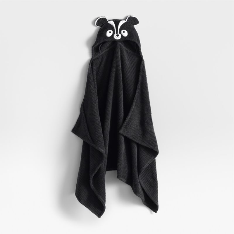 Skunk Black Organic Cotton Hooded Kids Towel - image 0 of 7