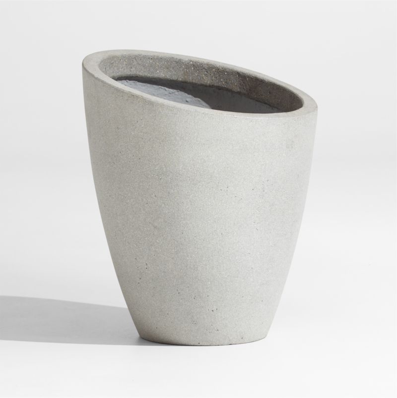 Slant Light Grey Short Indoor/Outdoor Planter