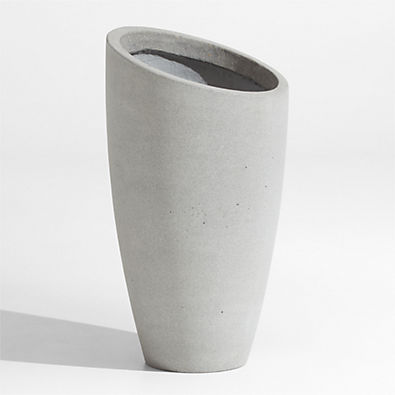 View Slant Light Grey Tall Indoor/Outdoor Planter details