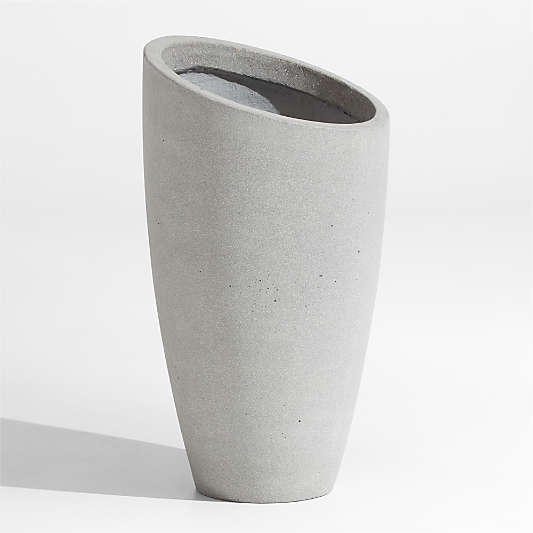 Slant Light Grey Tall Indoor/Outdoor Planter