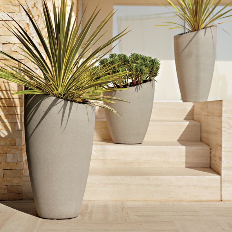 Slant Light Grey Short Indoor/Outdoor Planter