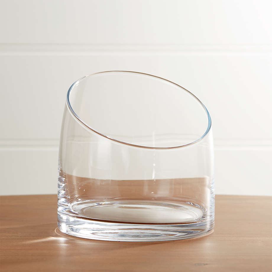 Slant Glass Vase 6.25"