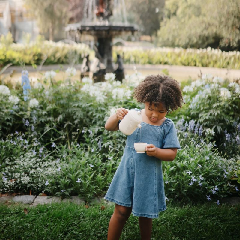 Mushie Shifting Sand Beige Silicone Tea Toddler Play Set - image 2 of 3