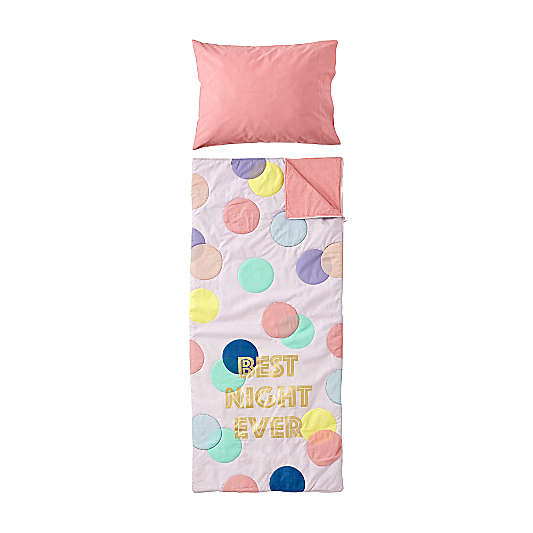 Party Polka Dot Toddler Sleeping Bag and Pillowcase