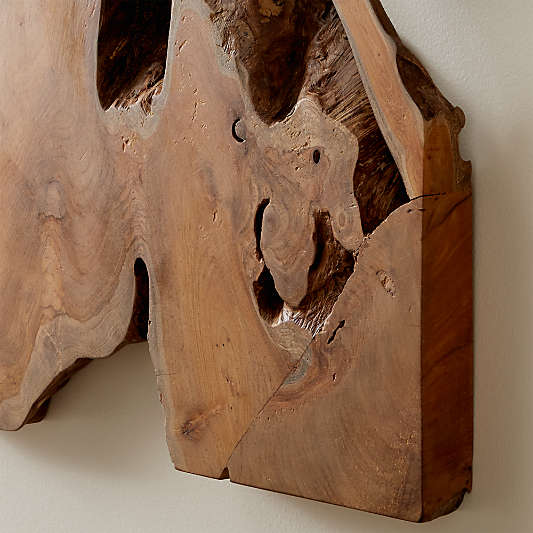 "Slice" Teak Wall Art 19"x35"
