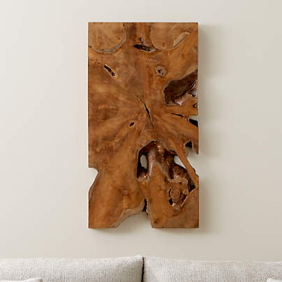 'Slice' Teak Wall Art 19"x35"