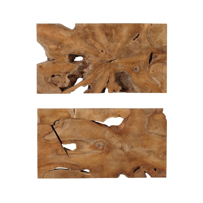 'Slice' Teak Wall Art, Set of Two - image 6 of 7