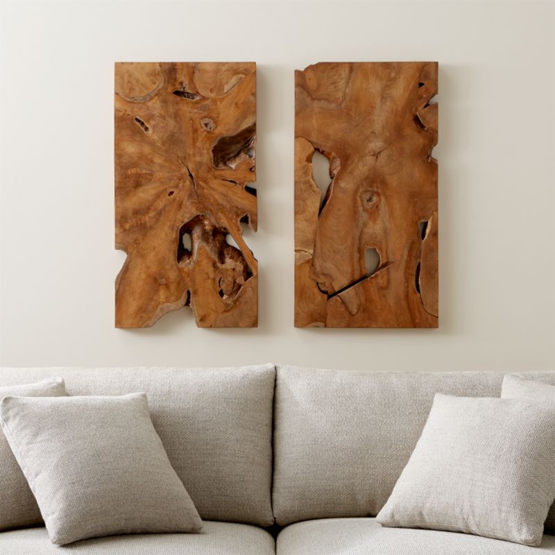 'Slice' Teak Wall Art 19"x35" - image 3 of 8