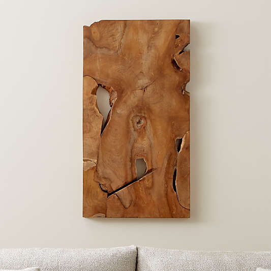 'Slice' Teak Wall Art 19"x35"