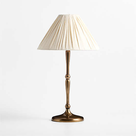 Solenne Metal Table Lamp with Pleated Fabric Shade 25.5"