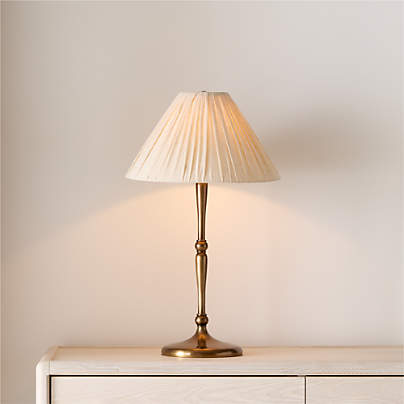 Solenne Metal Table Lamp with Pleated Fabric Shade 25.5"