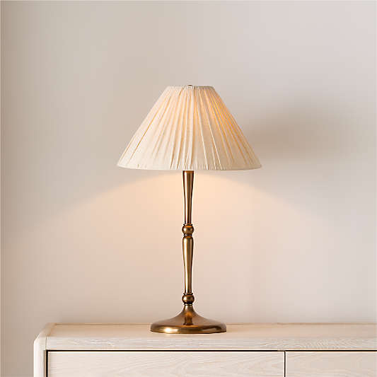 Solenne Metal Table Lamp with Pleated Fabric Shade 25.5"