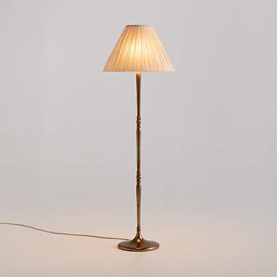 Solenne Metal Floor Lamp with Pleated Fabric Shade 64.5"