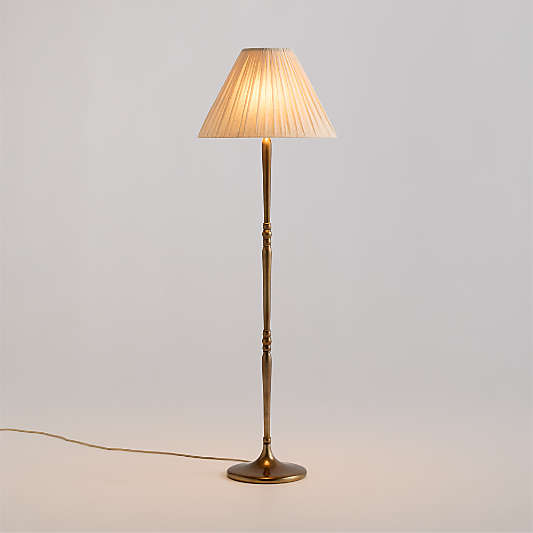 Solenne Metal Floor Lamp with Pleated Fabric Shade 64.5"