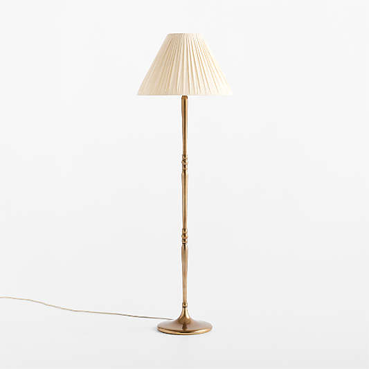 Solenne Metal Floor Lamp with Pleated Fabric Shade 64.5"