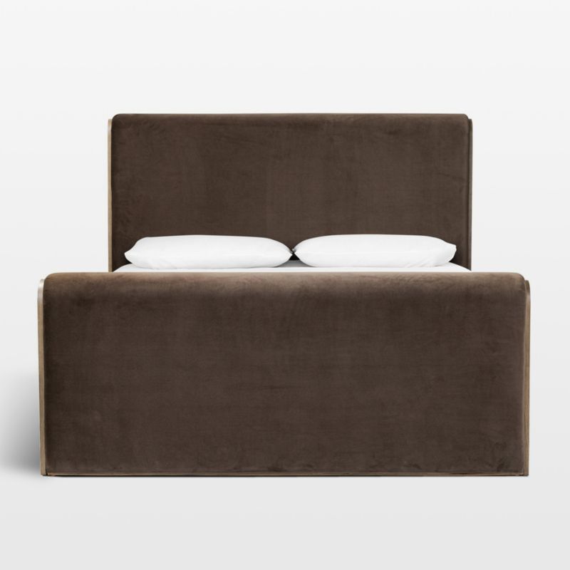 Sloane Cocoa Brown Upholstered Bed | Crate & Barrel